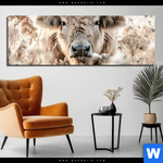 Aluminiumbild Gebürstet Rind Kraft Der Stille Panorama Produktvorschau mit dem Bild Rind - Kraft der Stille im Format Panorama.