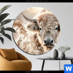 Aluminiumbild Gebürstet Rind Kraft Der Stille Rund Produktvorschau mit dem Bild Rind - Kraft der Stille im Format Rund.