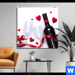 Aluminiumbild Gebürstet Romantik Mit Rotwein Quadrat Produktvorschau mit dem Bild Romantik mit Rotwein im Format Quadrat.