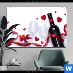 Aluminiumbild Gebürstet Romantik Mit Rotwein Querformat Produktvorschau mit dem Bild Romantik mit Rotwein im Format Querformat.