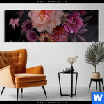 Aluminiumbild Gebürstet Romantische Blumenillustration Panorama Produktvorschau mit dem Bild Romantische Blumenillustration im Format Panorama.