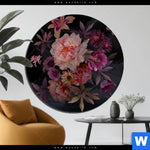 Aluminiumbild Gebürstet Romantische Blumenillustration Rund Produktvorschau mit dem Bild Romantische Blumenillustration im Format Rund.