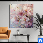 Aluminiumbild Gebürstet Romantische Kirschblueten Quadrat Produktvorschau mit dem Bild Romantische Kirschblüten im Format Quadrat.