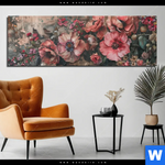Aluminiumbild Gebürstet Romantische Vintageblumen Panorama Produktvorschau mit dem Bild Romantische Vintageblumen im Format Panorama.
