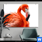 Aluminiumbild Gebürstet Rosa Flamingo Querformat Produktvorschau mit dem Bild Rosa Flamingo im Format Querformat.