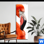 Aluminiumbild Gebürstet Rosa Flamingo Schmal Produktvorschau mit dem Bild Rosa Flamingo im Format Schmal.