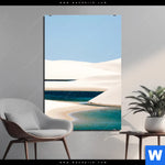 Aluminiumbild Gebürstet Sandduenen Und Seen Hochformat Produktvorschau mit dem Bild Sanddünen und Seen im Format Hochformat.