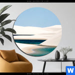 Aluminiumbild Gebürstet Sandduenen Und Seen Rund Produktvorschau mit dem Bild Sanddünen und Seen im Format Rund.