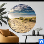 Aluminiumbild Gebürstet Sandpfad Zum Nordseestrand Rund Produktvorschau mit dem Bild Sandpfad zum Nordseestrand im Format Rund.