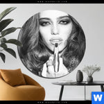 Aluminiumbild Gebürstet Schoener Mittelfinger Rund Produktvorschau mit dem Bild Schöner Mittelfinger im Format Rund.