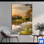 Aluminiumbild Gebürstet Schwan Im Teich Hochformat Produktvorschau mit dem Bild Schwan im Teich im Format Hochformat.