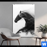 Aluminiumbild Gebürstet Schwarzes Pferd Voller Energie Hochformat Produktvorschau mit dem Bild Schwarzes Pferd voller Energie im Format Hochformat.