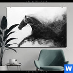 Aluminiumbild Gebürstet Schwarzes Pferd Voller Energie Querformat Produktvorschau mit dem Bild Schwarzes Pferd voller Energie im Format Querformat.