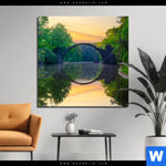 Aluminiumbild Gebürstet See Mit Alter Bruecke Aus Stein Quadrat Produktvorschau mit dem Bild See mit alter Brücke aus Stein im Format Quadrat.