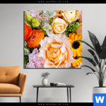 Aluminiumbild Gebürstet Sommerblumen Quadrat Produktvorschau mit dem Bild Sommerblumen im Format Quadrat.