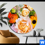 Aluminiumbild Gebürstet Sommerblumen Rund Produktvorschau mit dem Bild Sommerblumen im Format Rund.
