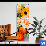 Aluminiumbild Gebürstet Sommerblumen Schmal Produktvorschau mit dem Bild Sommerblumen im Format Schmal.