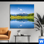 Aluminiumbild Gebürstet Sommerlandschaft In Den Alpen Quadrat Produktvorschau mit dem Bild Sommerlandschaft in den Alpen im Format Quadrat.
