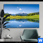 Aluminiumbild Gebürstet Sommerlandschaft In Den Alpen Querformat Produktvorschau mit dem Bild Sommerlandschaft in den Alpen im Format Querformat.