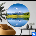 Aluminiumbild Gebürstet Sommerlandschaft In Den Alpen Rund Produktvorschau mit dem Bild Sommerlandschaft in den Alpen im Format Rund.