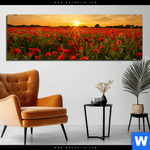 Aluminiumbild Gebürstet Sommerlandschaft Mit Rotem Mohn Panorama Produktvorschau mit dem Bild Sommerlandschaft mit rotem Mohn im Format Panorama.