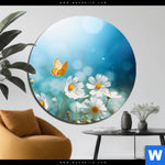 Aluminiumbild Gebürstet Sommerwiese Mit Schmetterlingen Rund Produktvorschau mit dem Bild Sommerwiese mit Schmetterlingen im Format Rund.