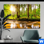 Aluminiumbild Gebürstet Sonne Im Gruenen Wald Querformat Produktvorschau mit dem Bild Sonne im grünen Wald im Format Querformat.