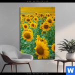 Aluminiumbild Gebürstet Sonnenblumenfeld Hochformat Produktvorschau mit dem Bild Sonnenblumenfeld im Format Hochformat.