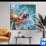 Aluminiumbild Gebürstet Sonnenkaefer Auf Pusteblume Quadrat Produktvorschau mit dem Bild Sonnenkäfer auf Pusteblume im Format Quadrat.