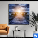 Aluminiumbild Gebürstet Sonnenuntergang Meer Quadrat Produktvorschau mit dem Bild Sonnenuntergang & Meer im Format Quadrat.