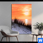 Aluminiumbild Gebürstet Sonnenuntergang Mit Duene Und Meer Hochformat Produktvorschau mit dem Bild Sonnenuntergang mit Düne und Meer im Format Hochformat.
