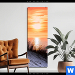 Aluminiumbild Gebürstet Sonnenuntergang Mit Duene Und Meer Schmal Produktvorschau mit dem Bild Sonnenuntergang mit Düne und Meer im Format Schmal.