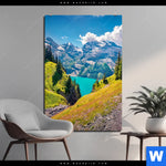 Aluminiumbild Gebürstet Sonniger Tag Am Gletscher Hochformat Produktvorschau mit dem Bild Sonniger Tag am Gletscher im Format Hochformat.