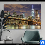 Aluminiumbild Gebürstet Stadtlichter New York Querformat Produktvorschau mit dem Bild Stadtlichter New York im Format Querformat.