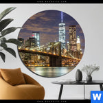 Aluminiumbild Gebürstet Stadtlichter New York Rund Produktvorschau mit dem Bild Stadtlichter New York im Format Rund.
