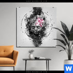 Aluminiumbild Gebürstet Statue Mit Blume Grunge Stil Quadrat Produktvorschau mit dem Bild Statue mit Blume - Grunge-Stil im Format Quadrat.