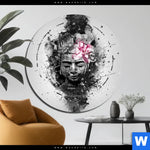 Aluminiumbild Gebürstet Statue Mit Blume Grunge Stil Rund Produktvorschau mit dem Bild Statue mit Blume - Grunge-Stil im Format Rund.