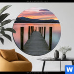 Aluminiumbild Gebürstet Steg In Den Sonnenuntergang Rund Produktvorschau mit dem Bild Steg in den Sonnenuntergang im Format Rund.