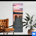 Aluminiumbild Gebürstet Steg In Den Sonnenuntergang Schmal Produktvorschau mit dem Bild Steg in den Sonnenuntergang im Format Schmal.