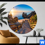 Aluminiumbild Gebürstet Steg Zum Meer Rund Produktvorschau mit dem Bild Steg zum Meer im Format Rund.