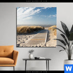 Aluminiumbild Gebürstet Strand Auf Langeoog Quadrat Produktvorschau mit dem Bild Strand auf Langeoog im Format Quadrat.