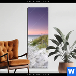 Aluminiumbild Gebürstet Strandweg Im Sonnenuntergang Schmal Produktvorschau mit dem Bild Strandweg im Sonnenuntergang im Format Schmal.