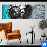 Aluminiumbild Gebürstet Stuermische See Panorama Produktvorschau mit dem Bild Stürmische See im Format Panorama.