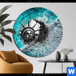 Aluminiumbild Gebürstet Stuermische See Rund Produktvorschau mit dem Bild Stürmische See im Format Rund.