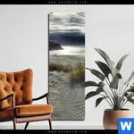 Aluminiumbild Gebürstet Stuermischer Himmel Am Strand Schmal Produktvorschau mit dem Bild Stürmischer Himmel am Strand im Format Schmal.