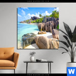 Aluminiumbild Gebürstet Suedsee Paradies Quadrat Produktvorschau mit dem Bild Südsee Paradies im Format Quadrat.