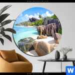Aluminiumbild Gebürstet Suedsee Paradies Rund Produktvorschau mit dem Bild Südsee Paradies im Format Rund.