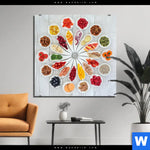 Aluminiumbild Gebürstet Superfoods Im Farbkreis Quadrat Produktvorschau mit dem Bild Superfoods im Farbkreis im Format Quadrat.