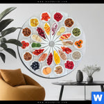 Aluminiumbild Gebürstet Superfoods Im Farbkreis Rund Produktvorschau mit dem Bild Superfoods im Farbkreis im Format Rund.