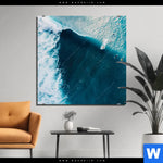 Aluminiumbild Gebürstet Surfer Welle Quadrat Produktvorschau mit dem Bild Surfer Welle im Format Quadrat.